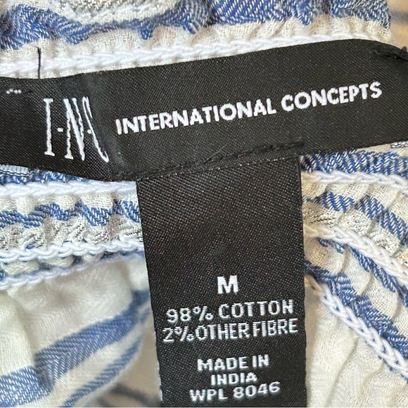 INC International Concepts Striped Off-The-Shoulder Top - Picture 7 of 9